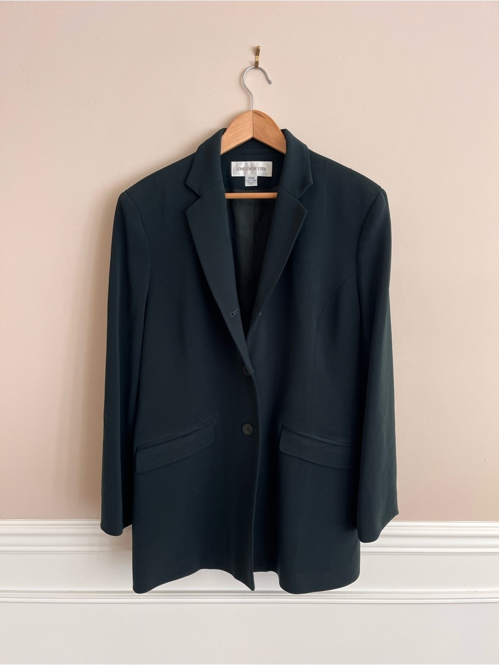 Vintage JONES NEW YORK green 100% wool blazer size 18W